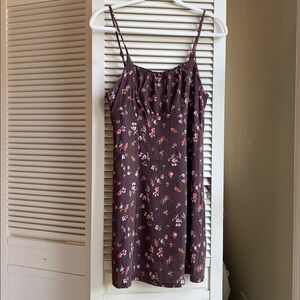 Wild Fable Mini Dress - Brown Floral